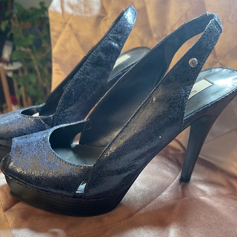 Blue platform Vera Wang dress sandals